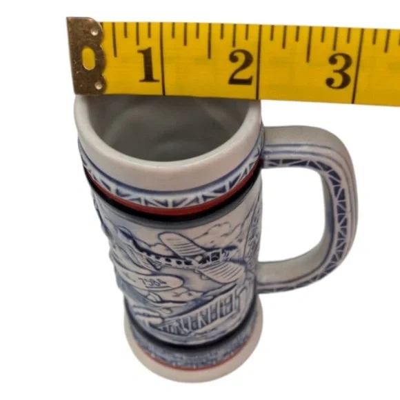 Vtg Avon Flying Classics Ceramic Stein Blue Wright Bros 1982 with Box - Picture 4 of 6